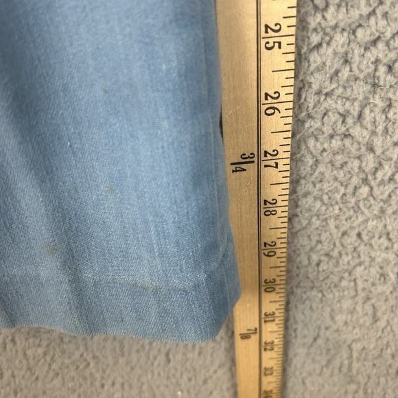 Mens Vintage 70s Levi's Action Slacks Denim Jeans Big E Light Bootcut 36x30 - Picture 9 of 11